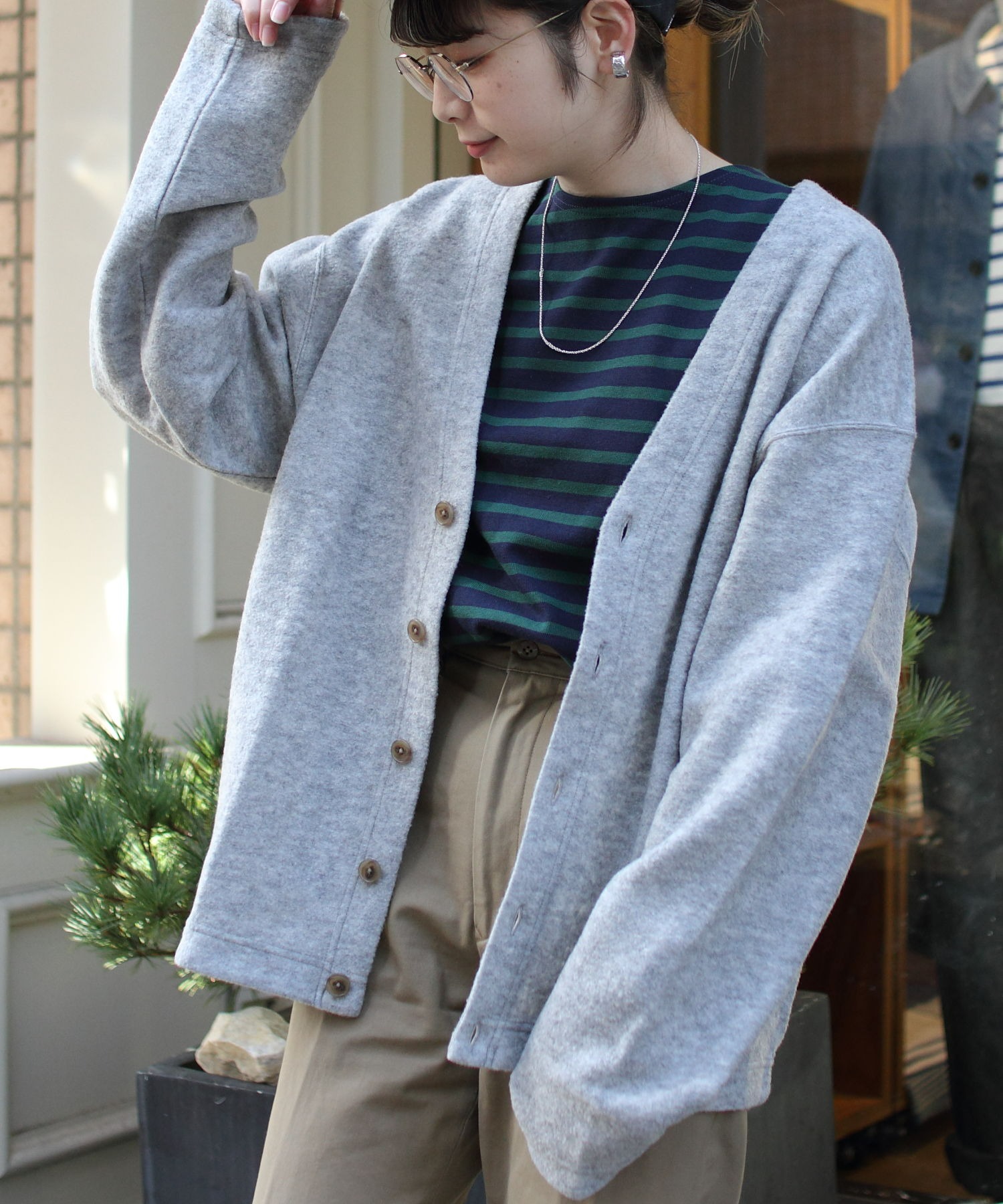 ORCIVAL/オーシバル ウールジャージーVネックカーディガン WOOL JERSEY 