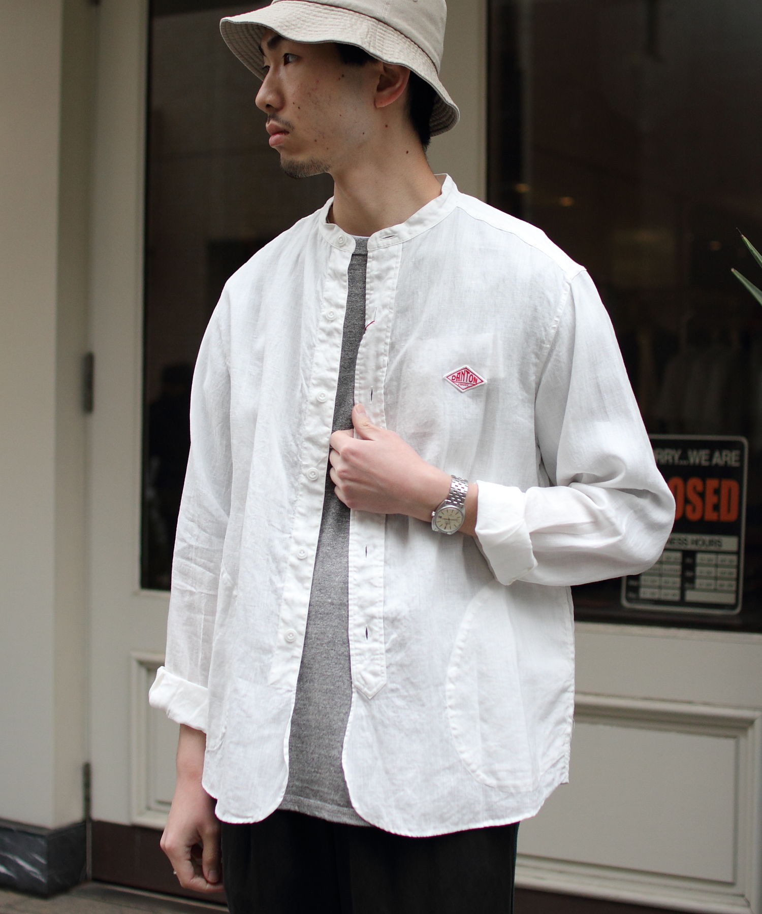 DANTON/ダントン リネンスタンドシャツ LINEN STAND SHIRTS JD-3607