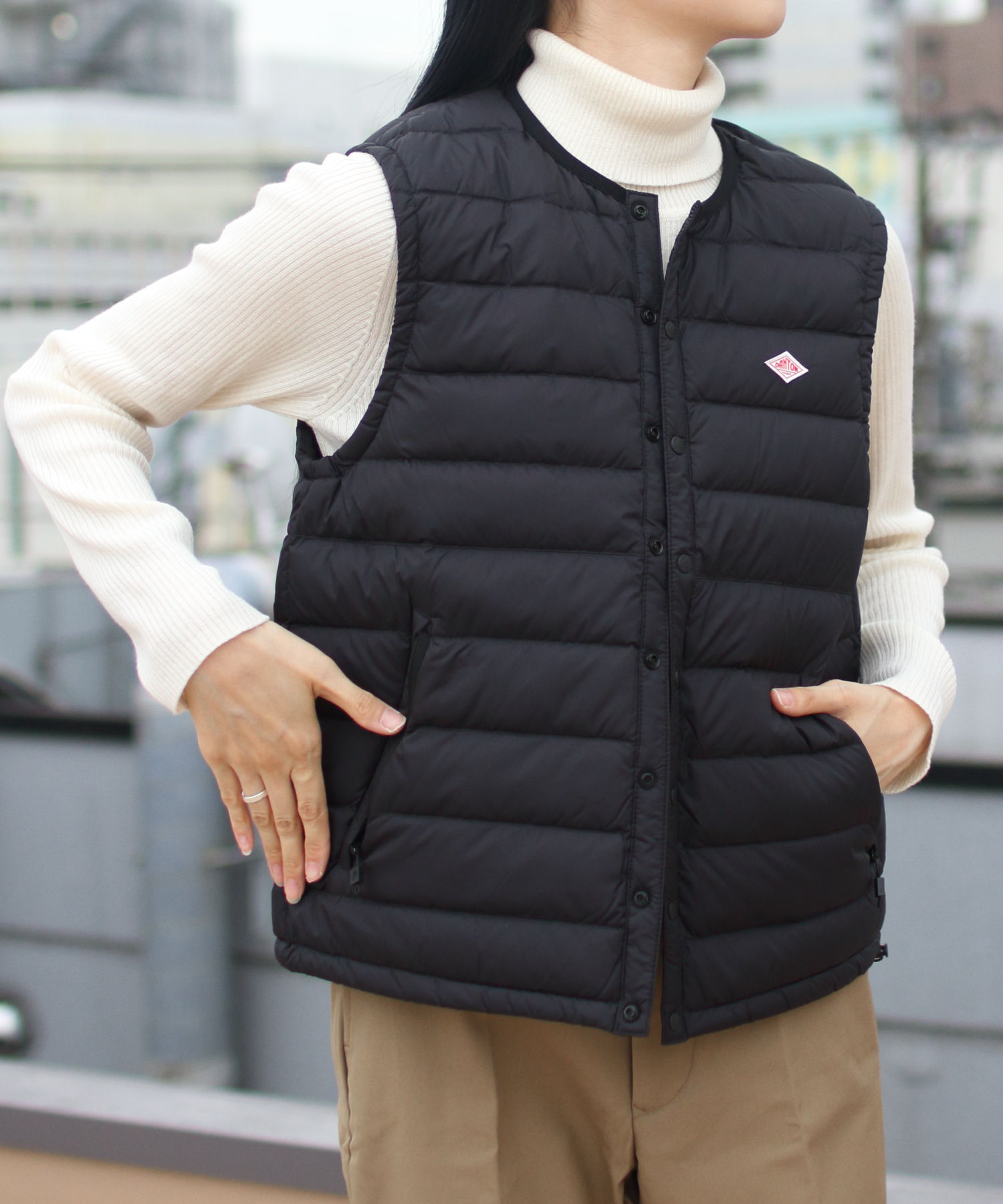 DANTON/ダントン　インナーダウンクルーネックベスト　INNER DOWN CREW NECK VEST（ウィメンズ）DT-A0002NNF