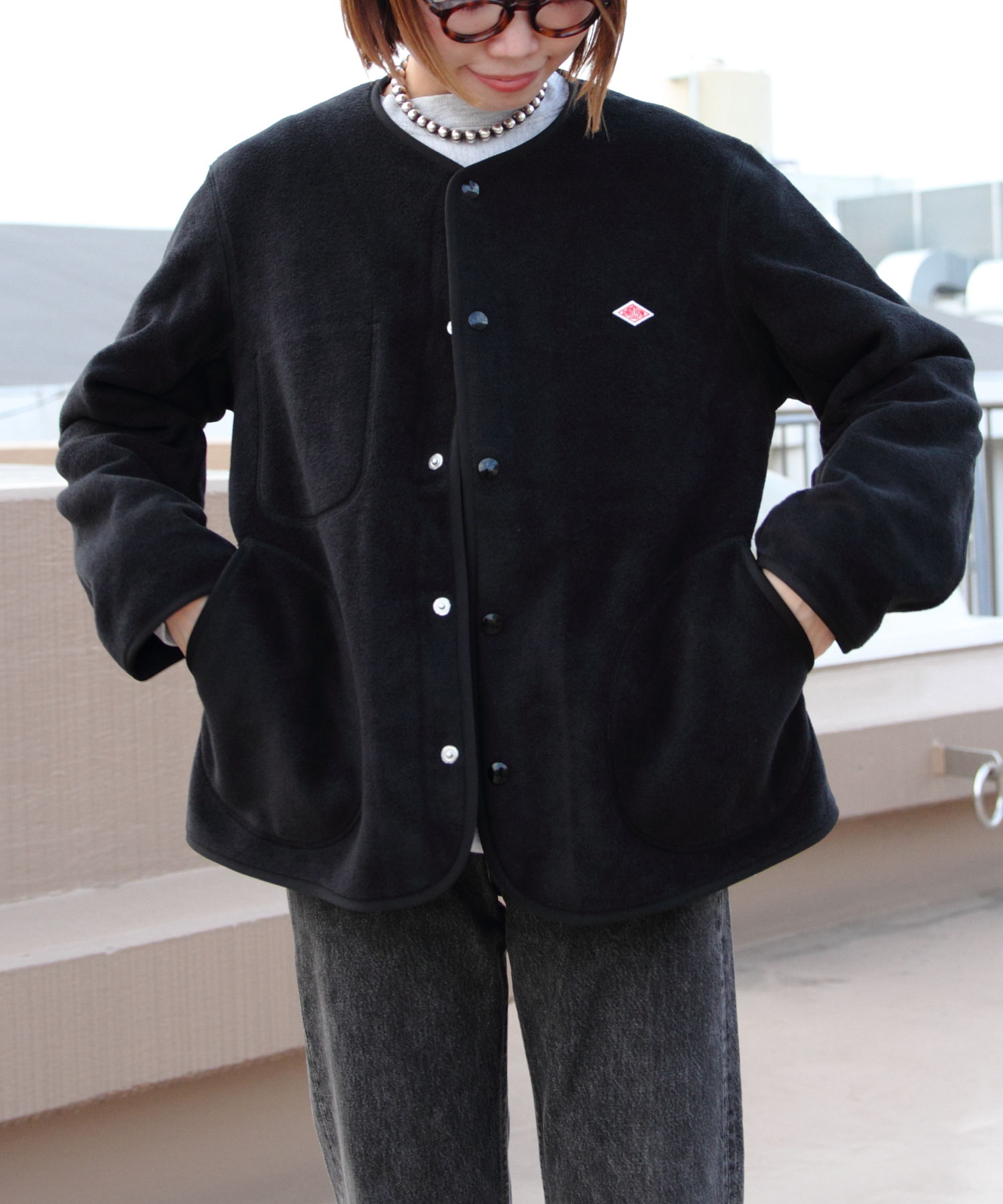 DANTON/ダントン　フリースカラーレスジャケット　FLEECE COLLARLESS JACKET（ウィメンズ）JD-8911