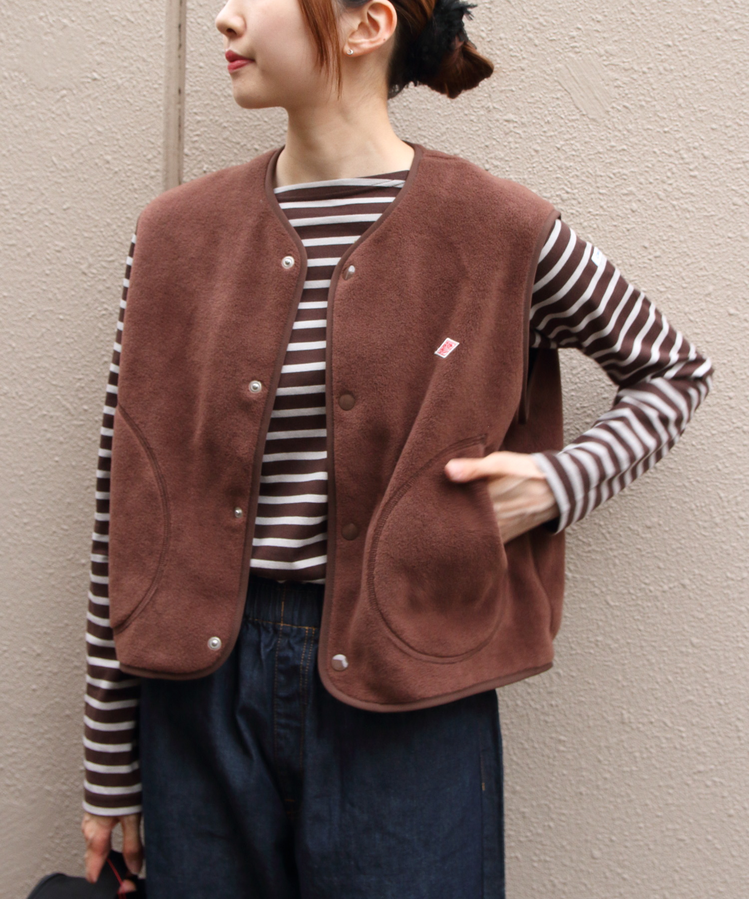 DANTON/ダントン　フリースカラーレスベスト　FLEECE COLLARLESS VEST　DT-A0521